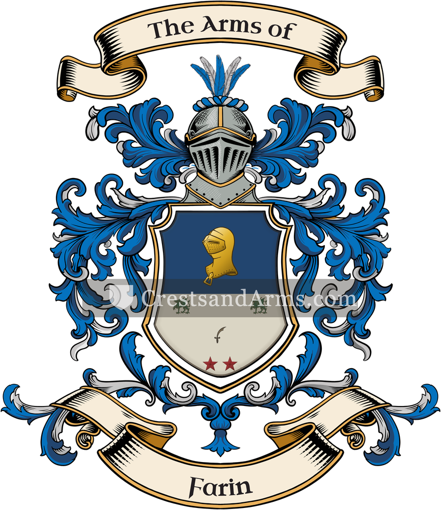 The Farin coat of arms, drawn from the recorded blazon