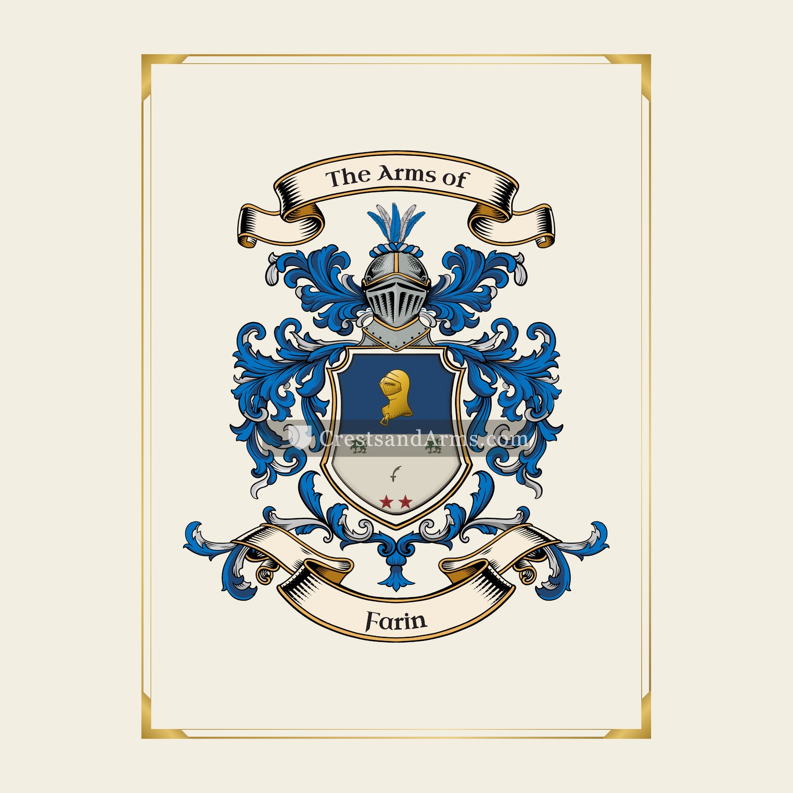 With gold border