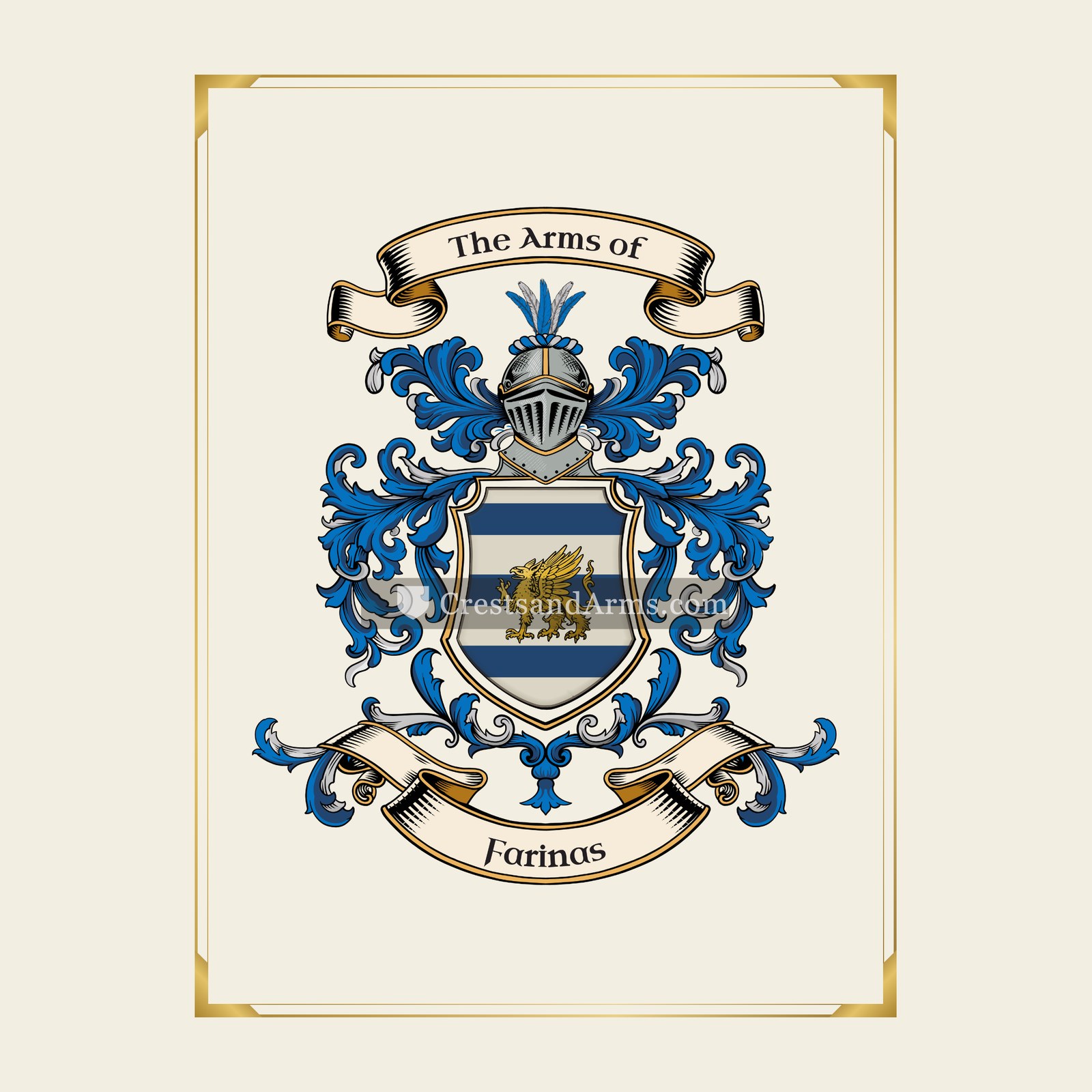 With gold border
