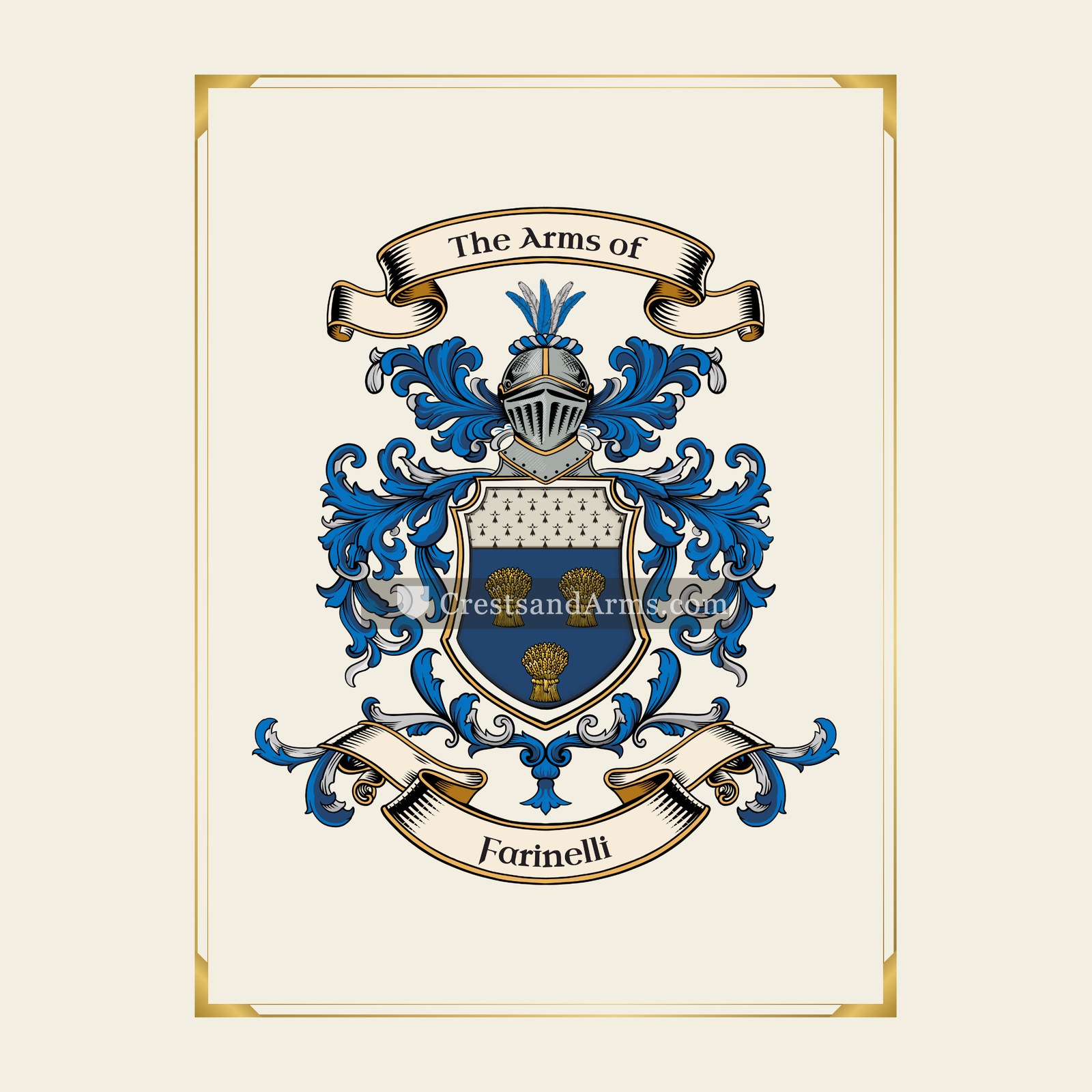 With gold border