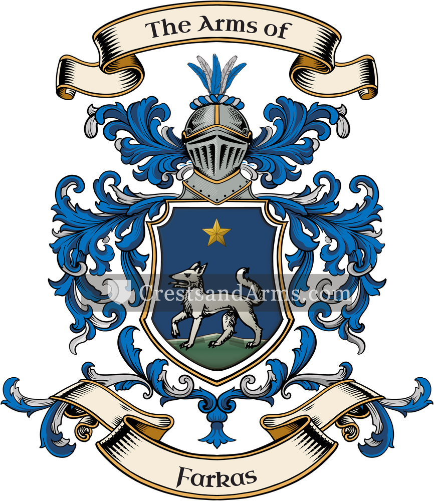 The Farkas coat of arms, drawn from the recorded blazon
