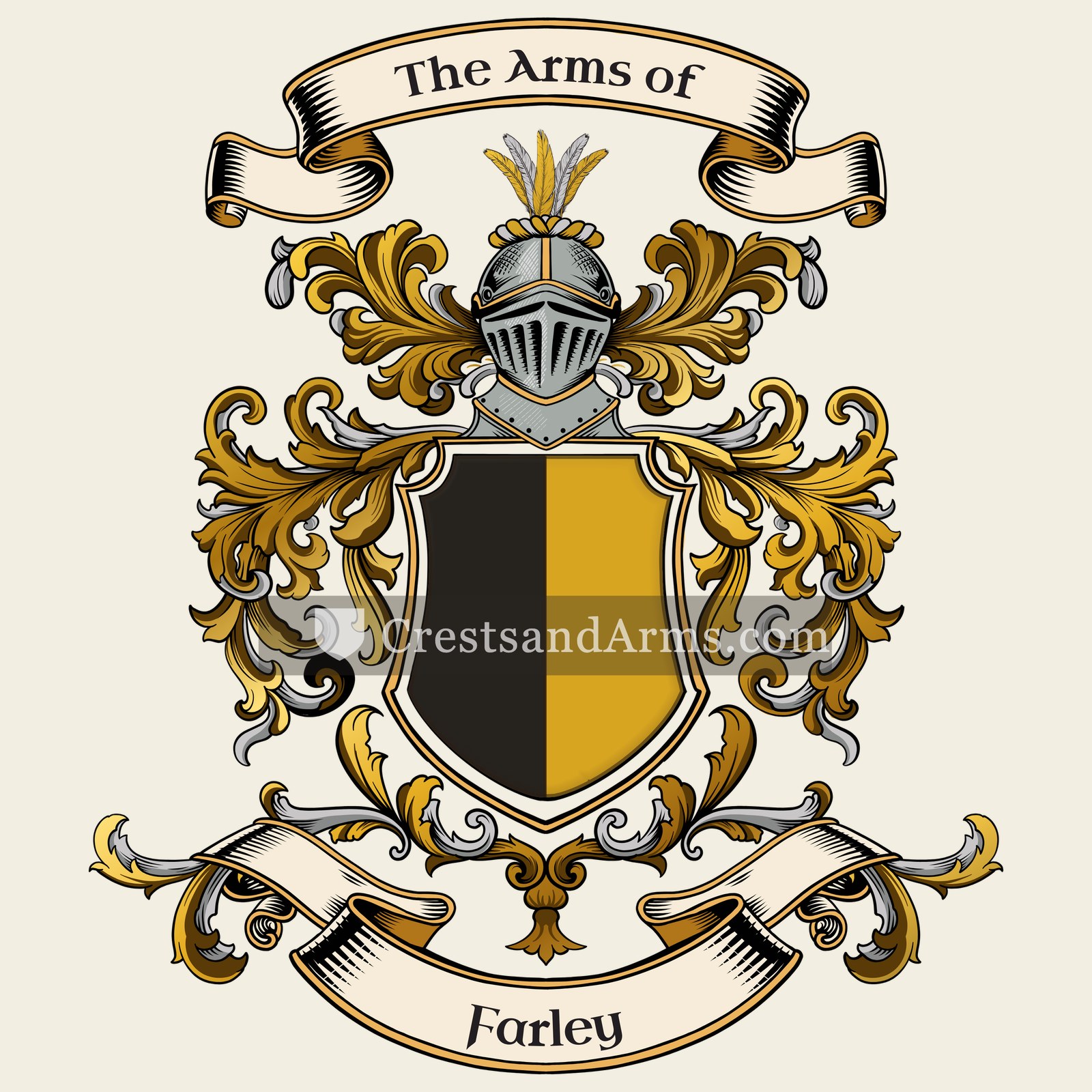 The Farley coat of arms, drawn from the recorded blazon