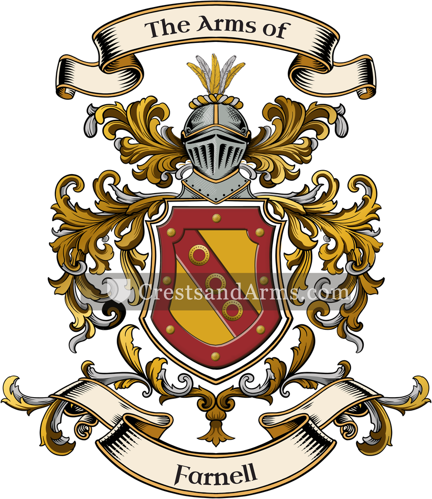 The Farnell coat of arms, drawn from the recorded blazon