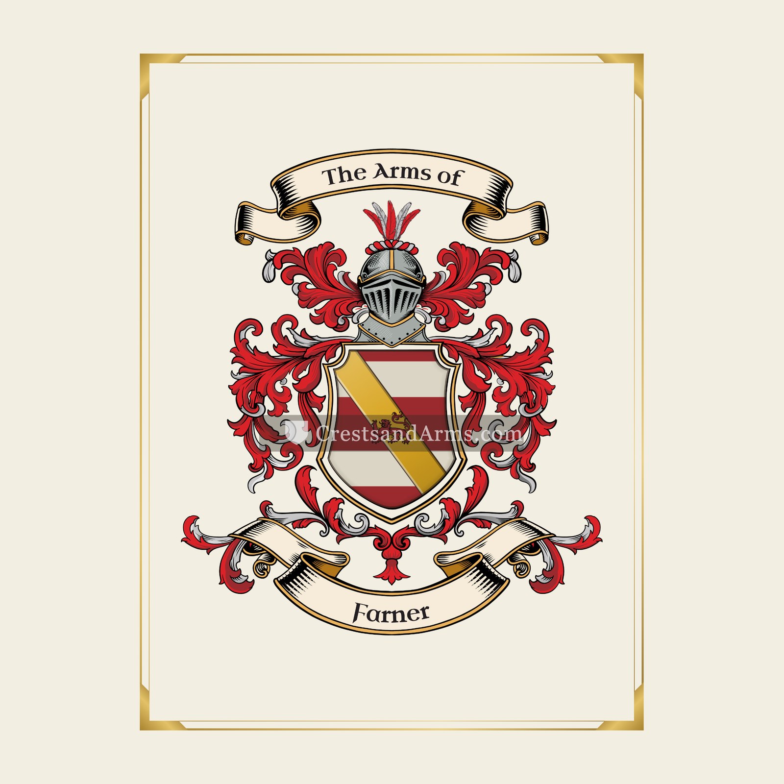 With gold border