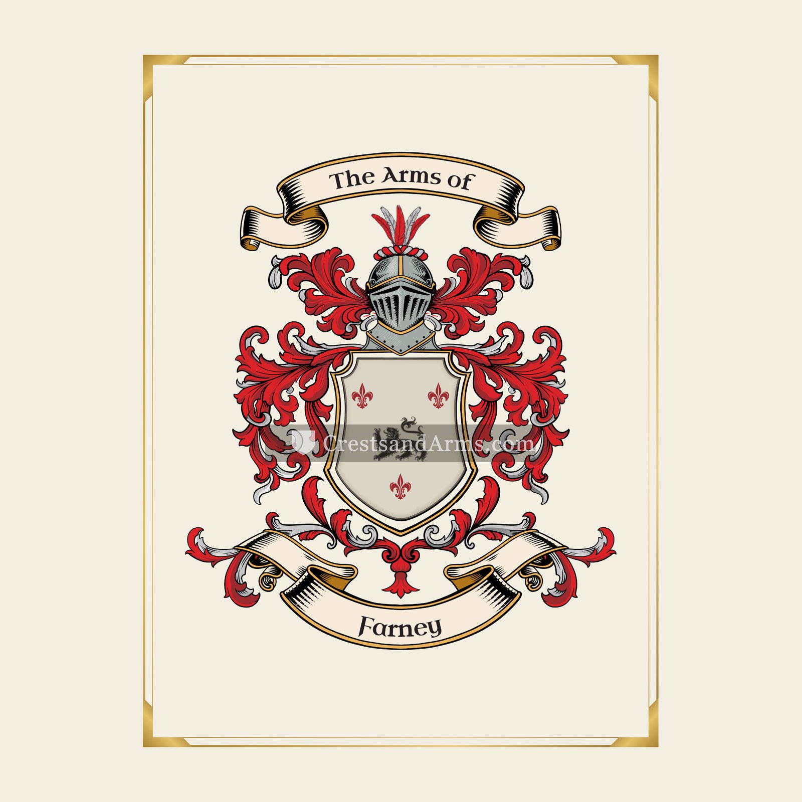 With gold border
