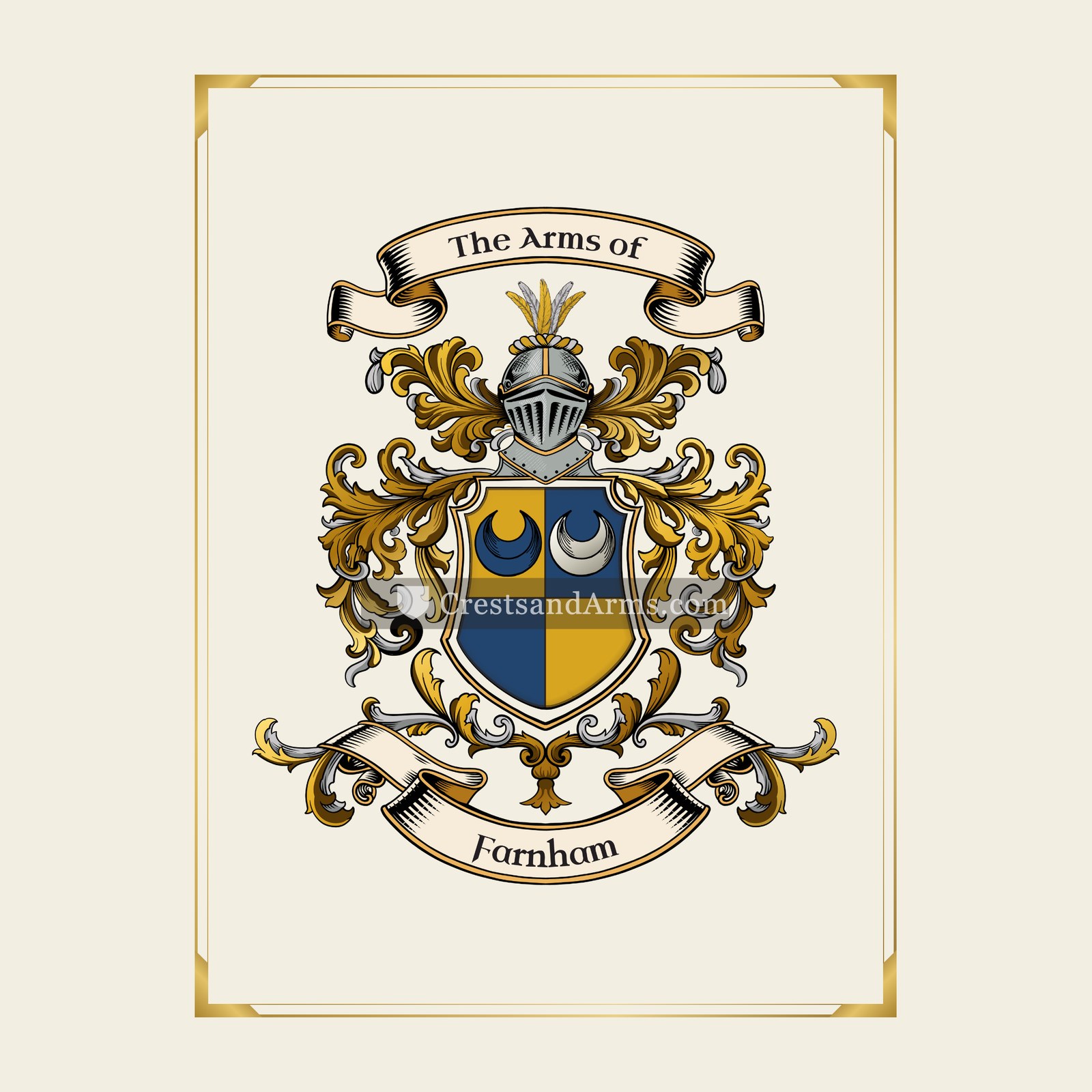 With gold border