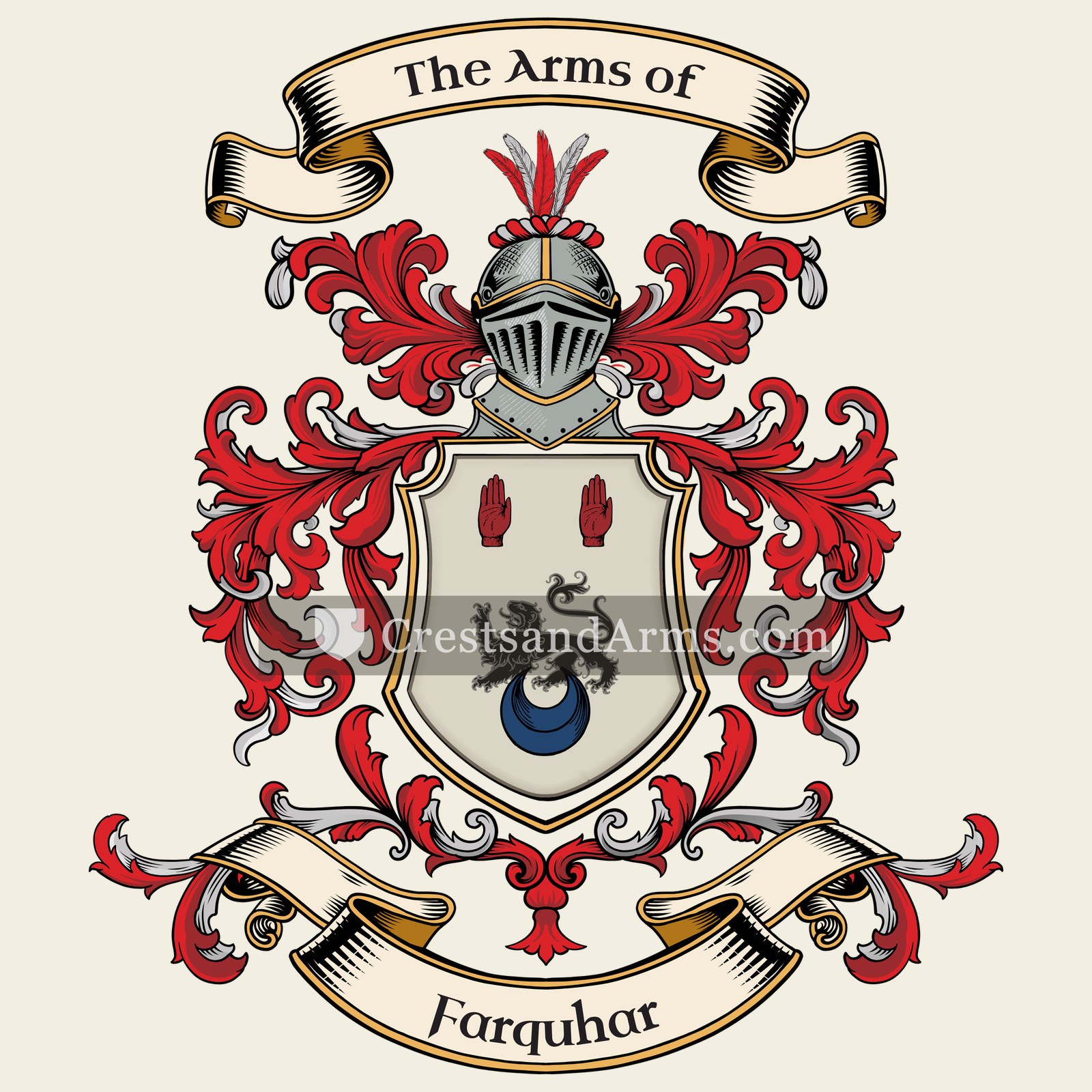 The Farquhar coat of arms, drawn from the recorded blazon