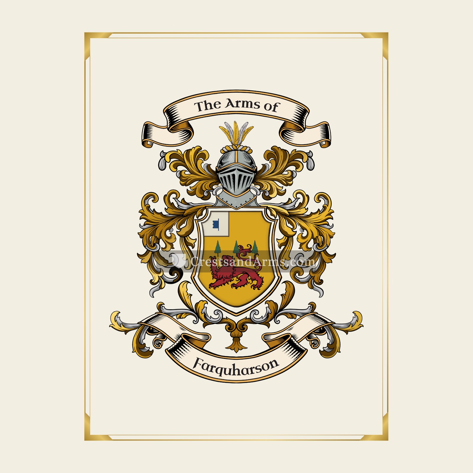 With gold border