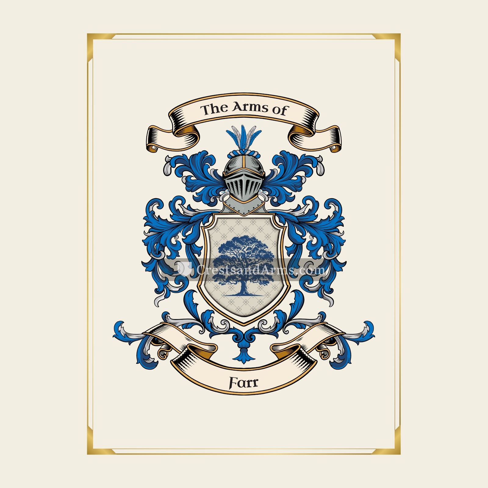 With gold border