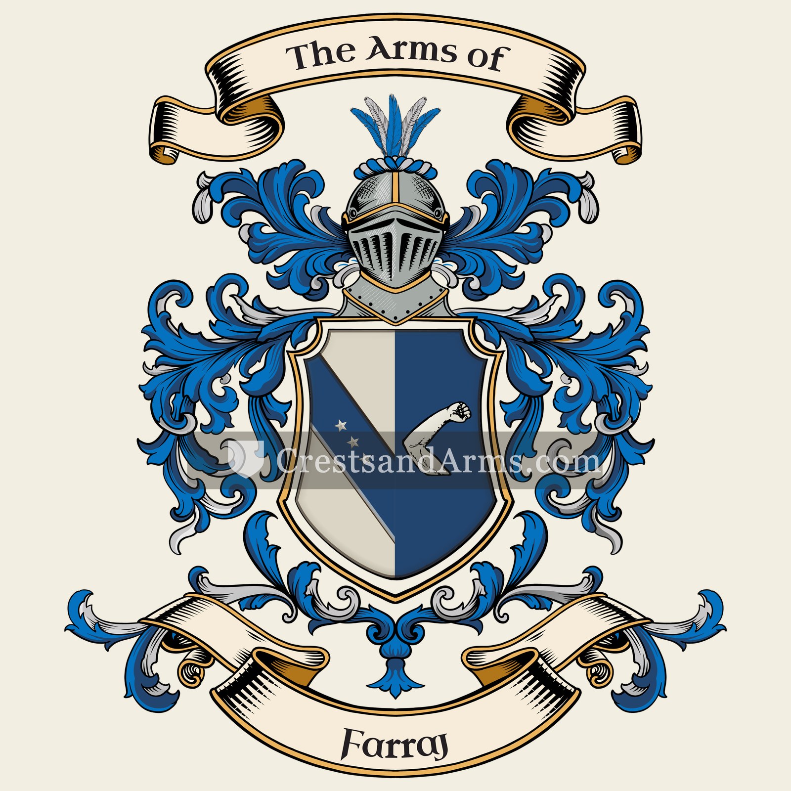 The Farraj coat of arms, drawn from the recorded blazon