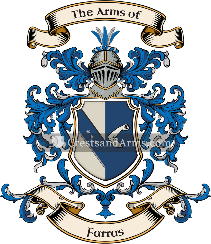 The Farras coat of arms, drawn from the recorded blazon