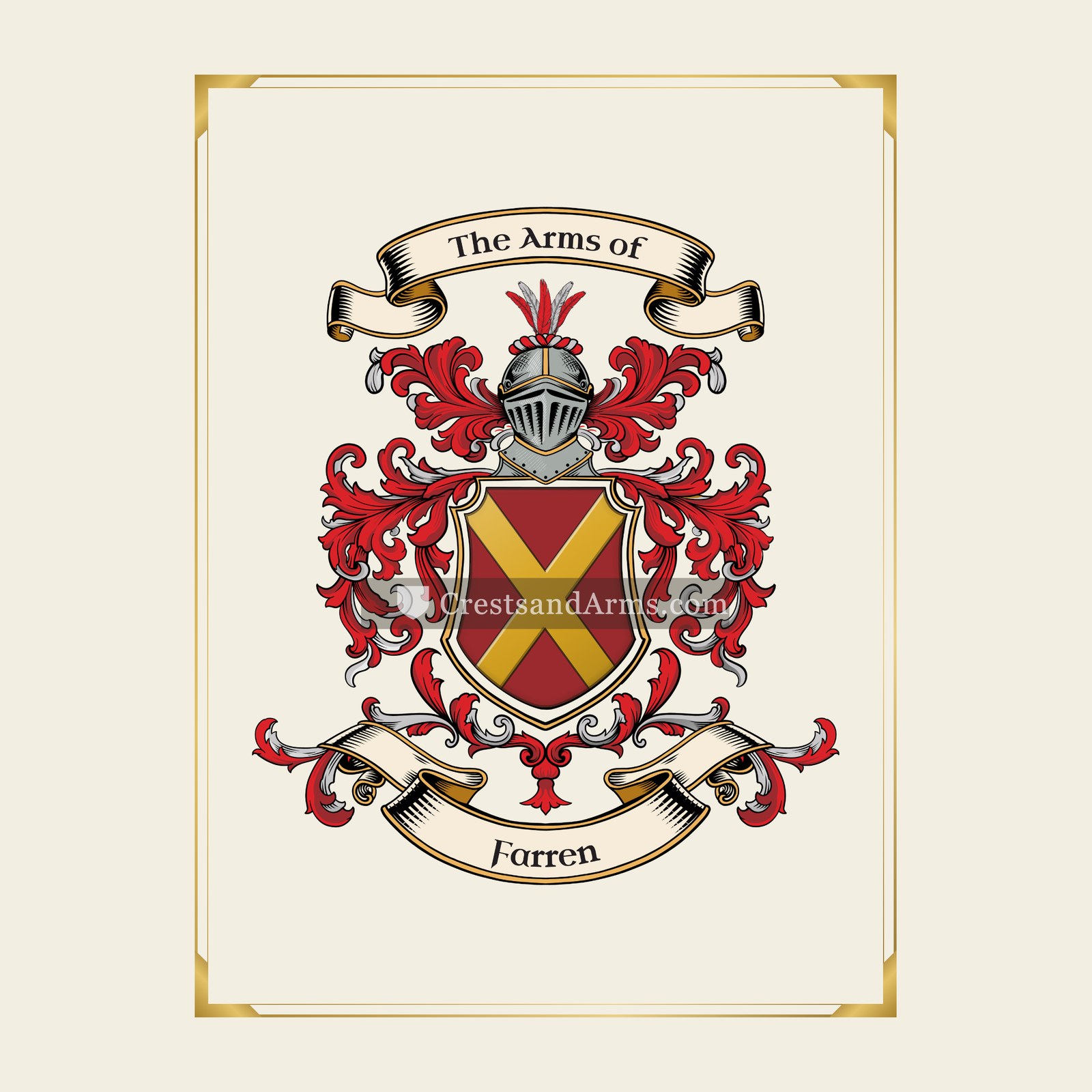 With gold border