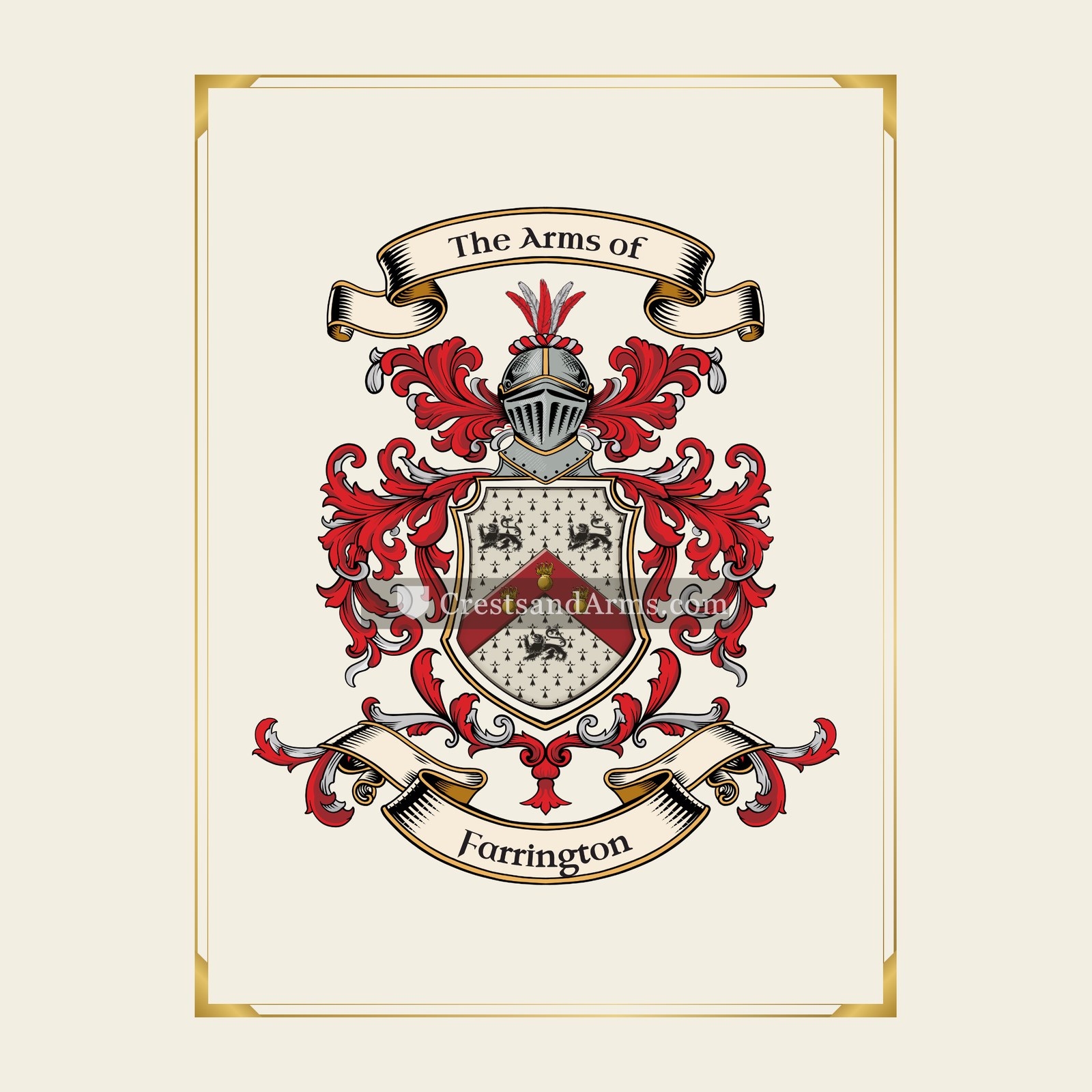 With gold border