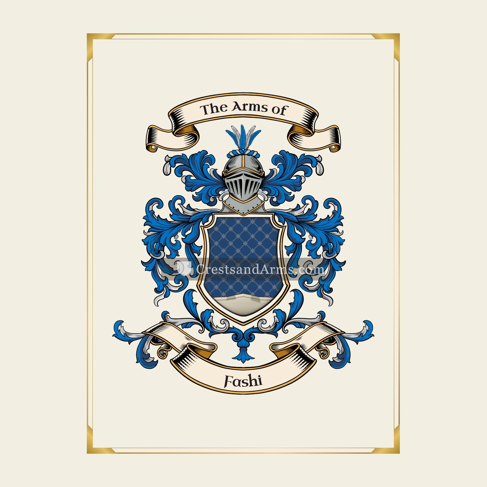 With gold border