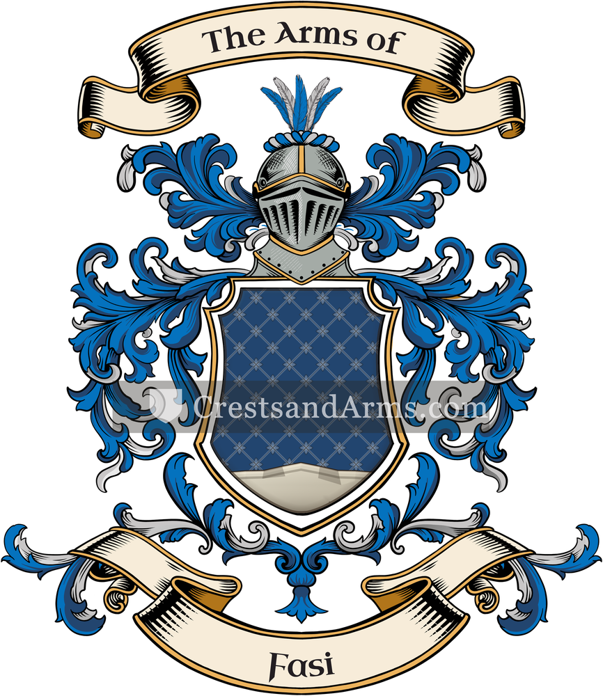 The Fasi coat of arms, drawn from the recorded blazon