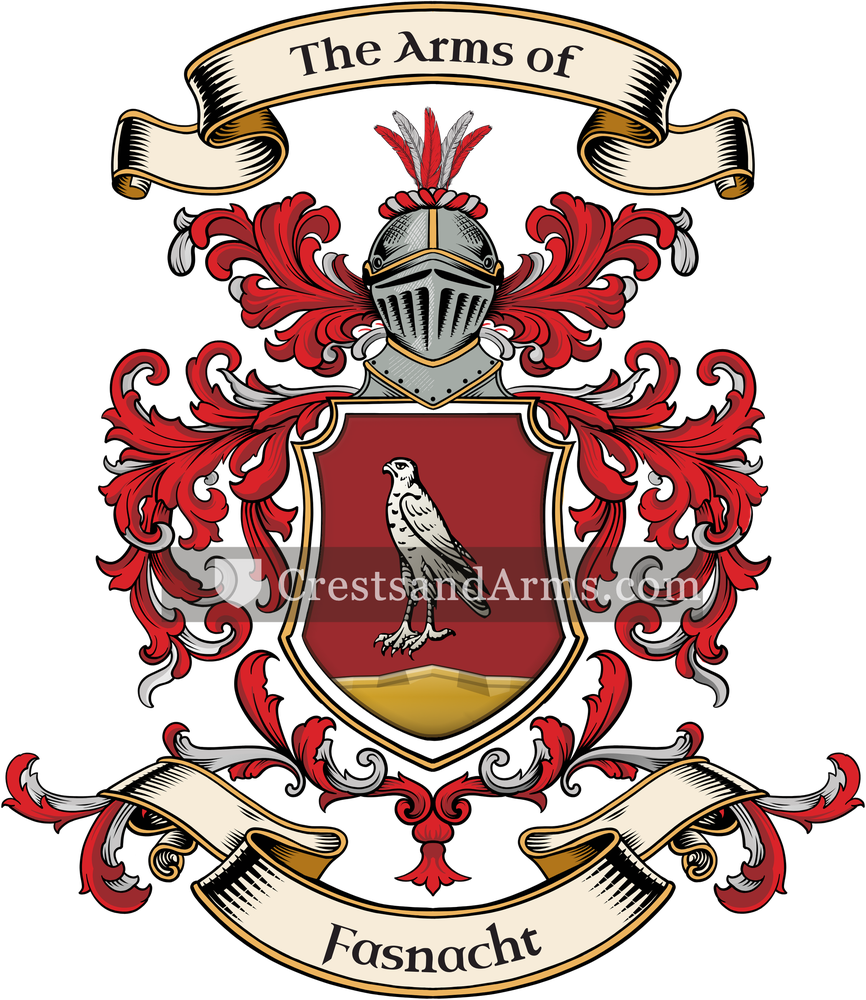 The Fasnacht coat of arms, drawn from the recorded blazon