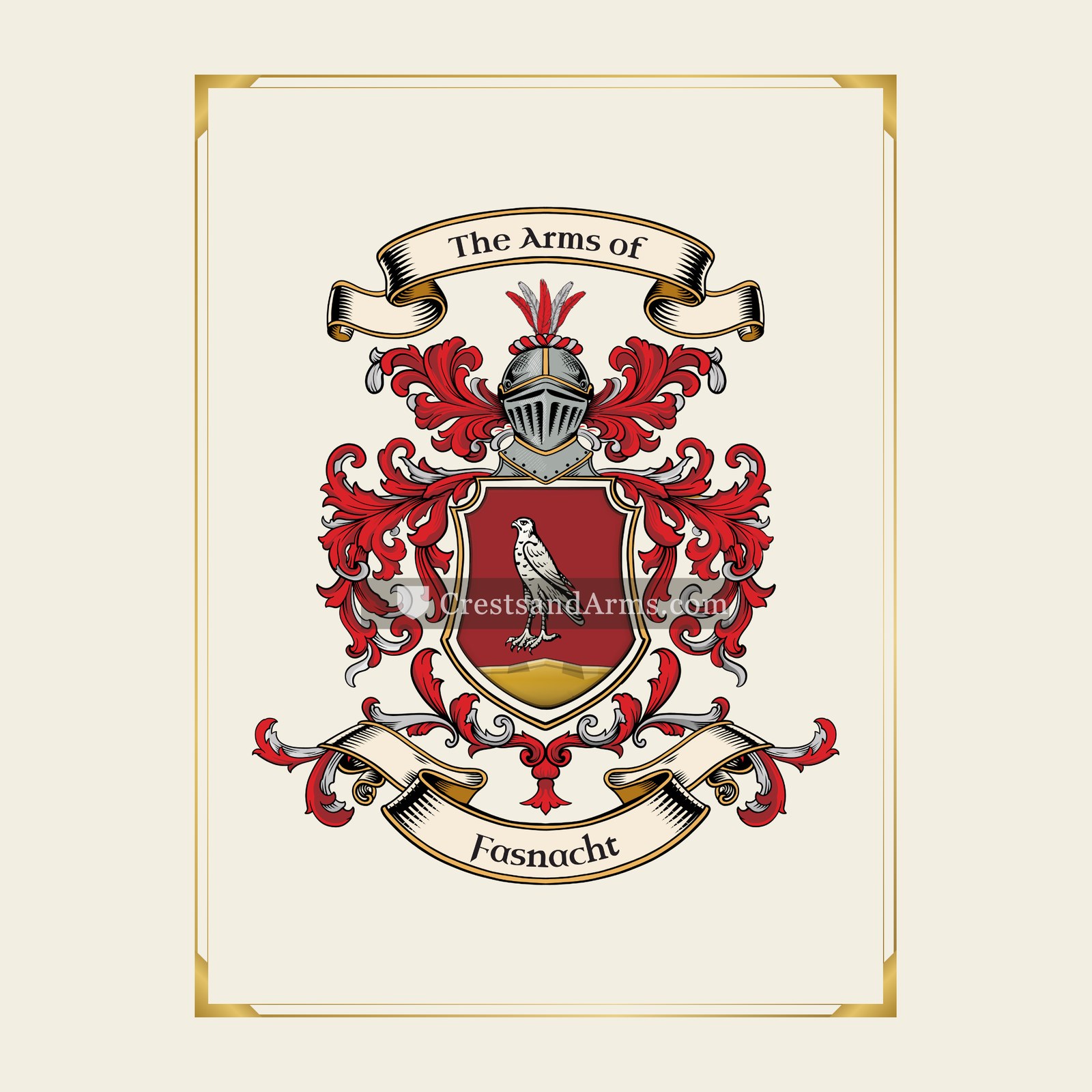 With gold border