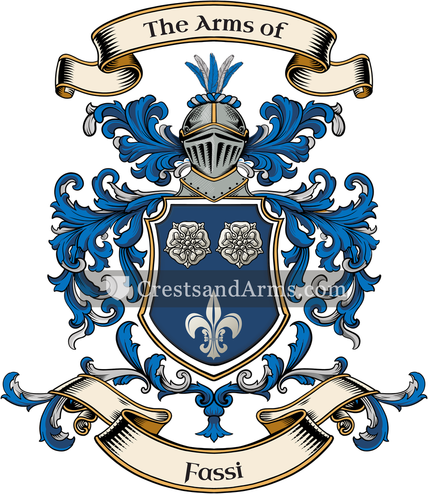 The Fassi coat of arms, drawn from the recorded blazon