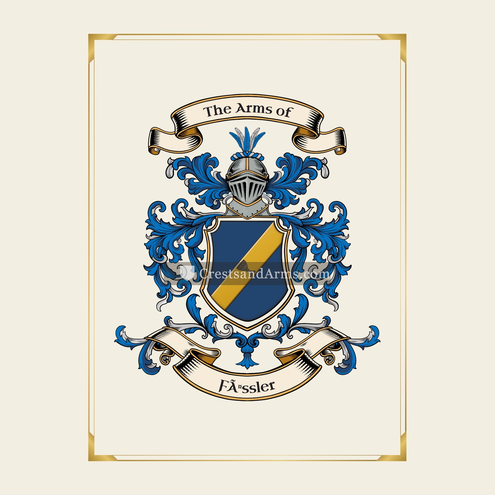 With gold border
