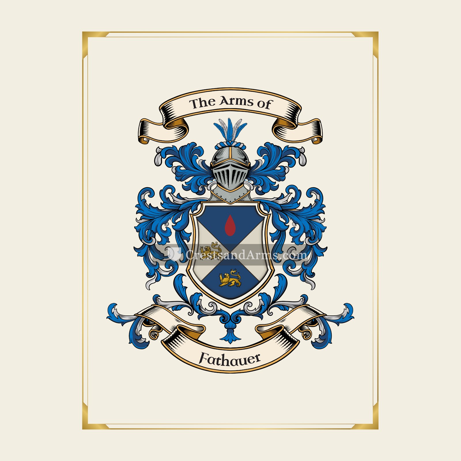 With gold border