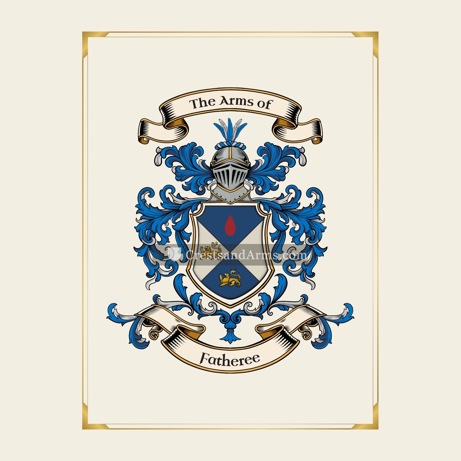 With gold border