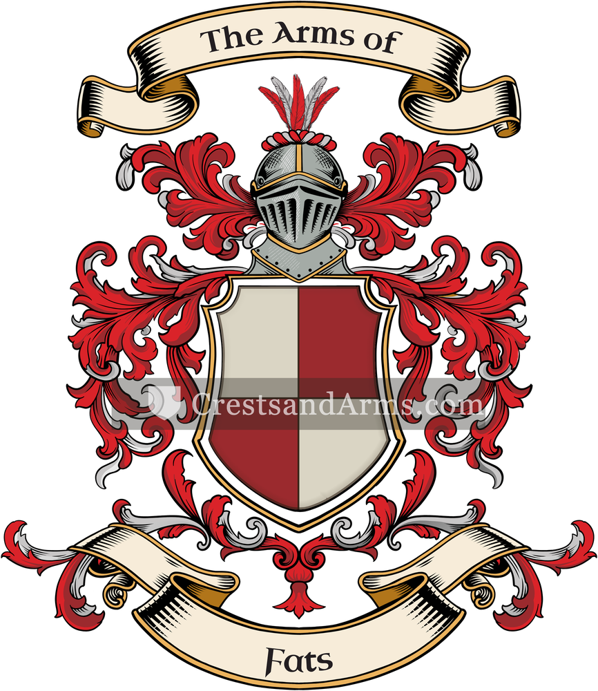 The Fats coat of arms, drawn from the recorded blazon