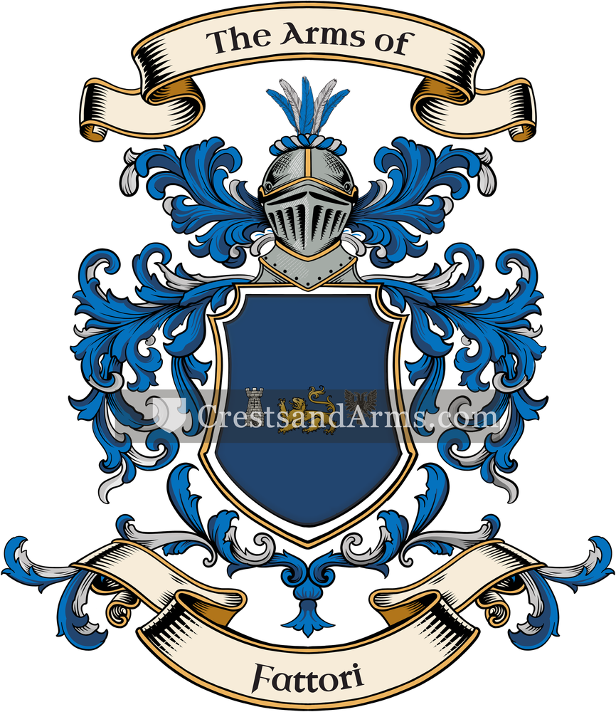 The Fattori coat of arms, drawn from the recorded blazon