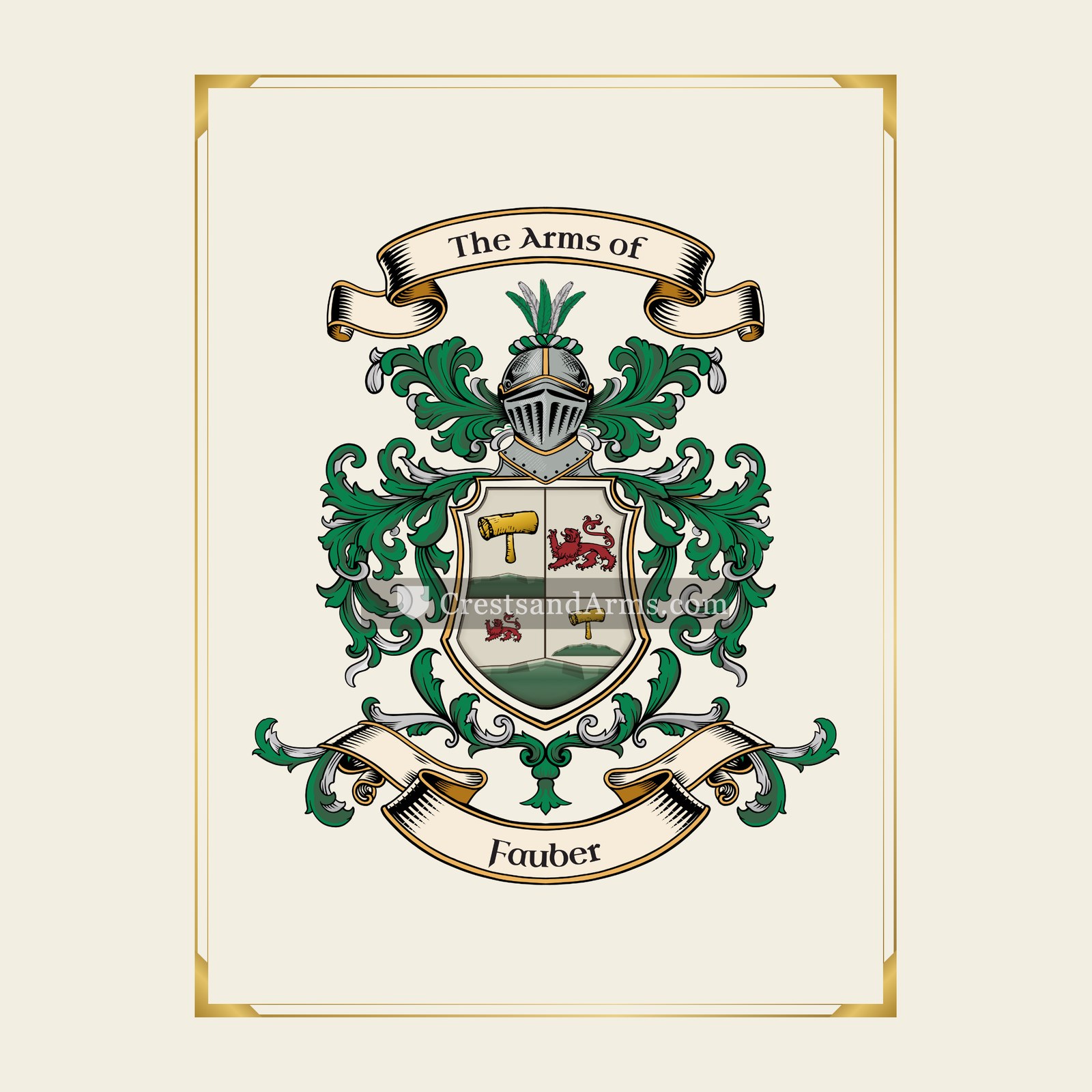 With gold border