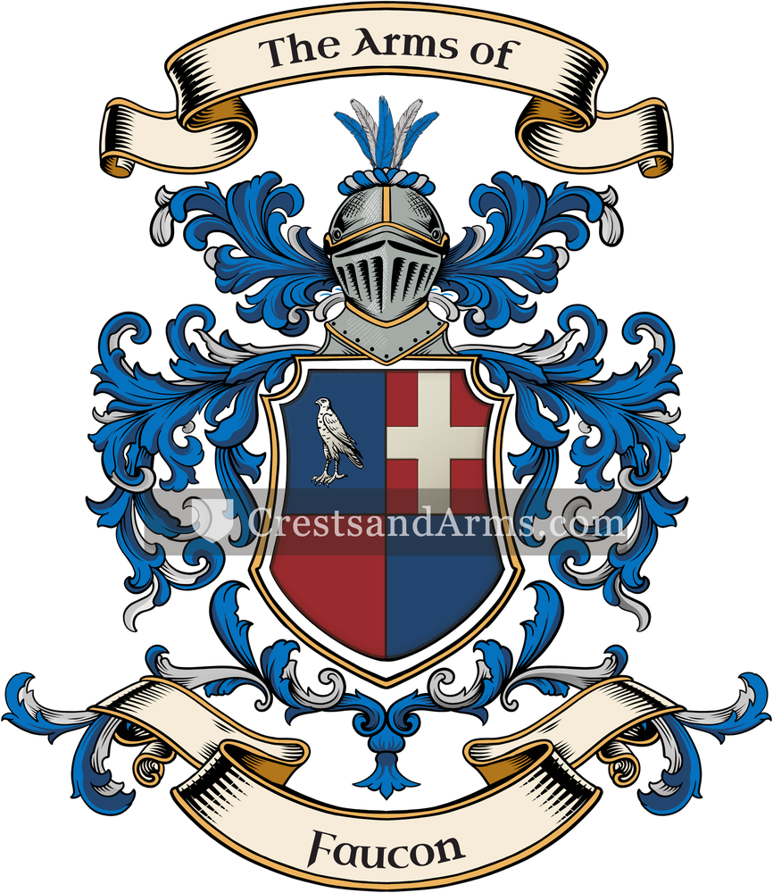 The Faucon coat of arms, drawn from the recorded blazon