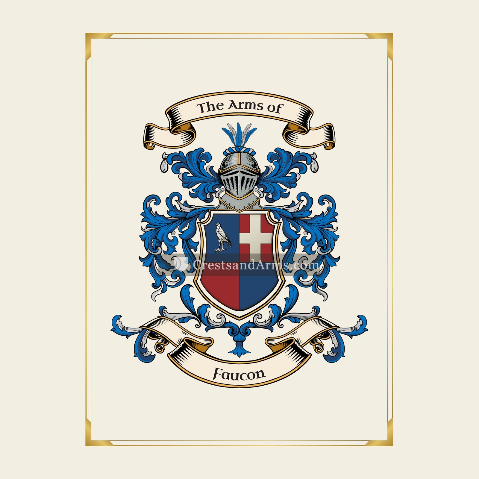 With gold border