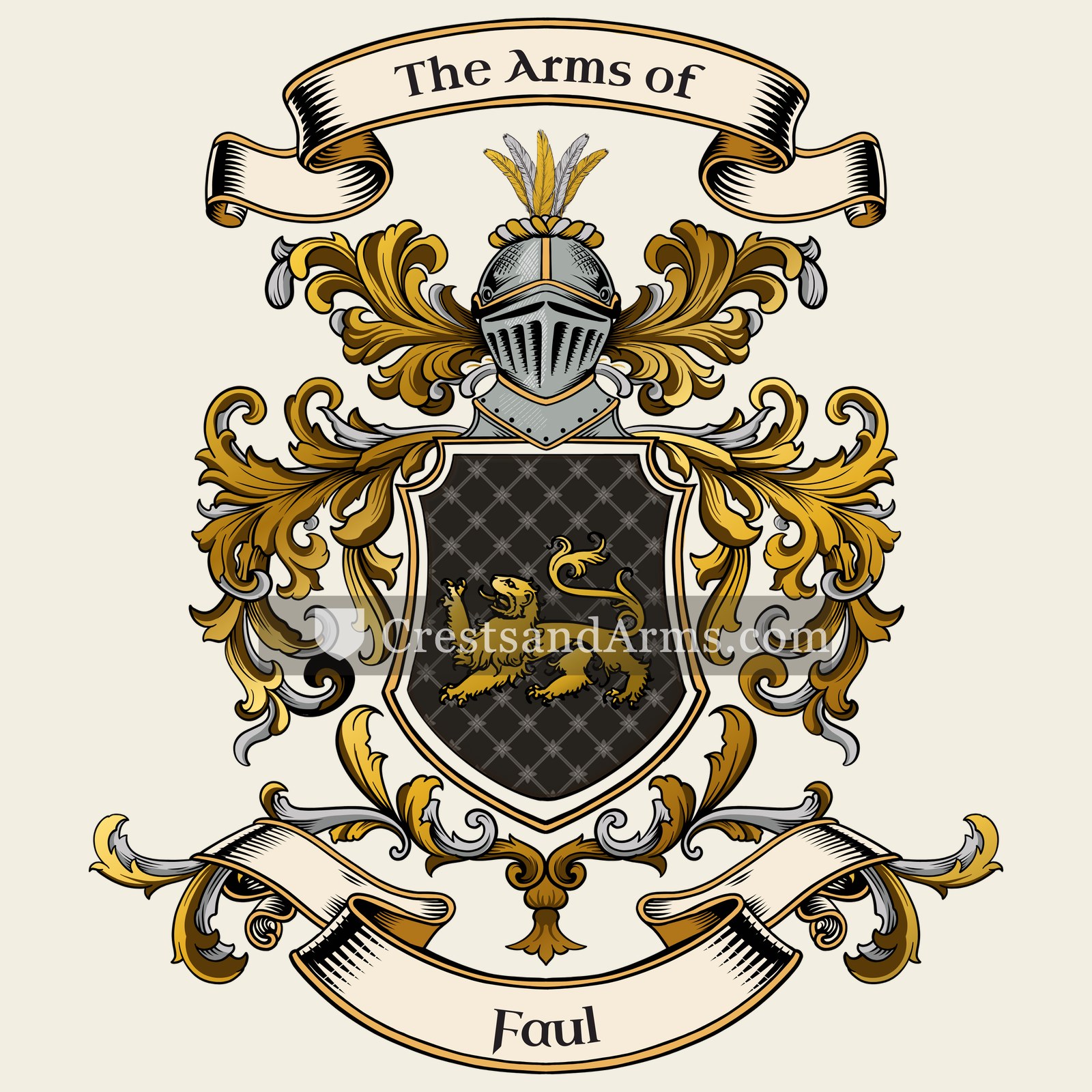 The Faul coat of arms, drawn from the recorded blazon