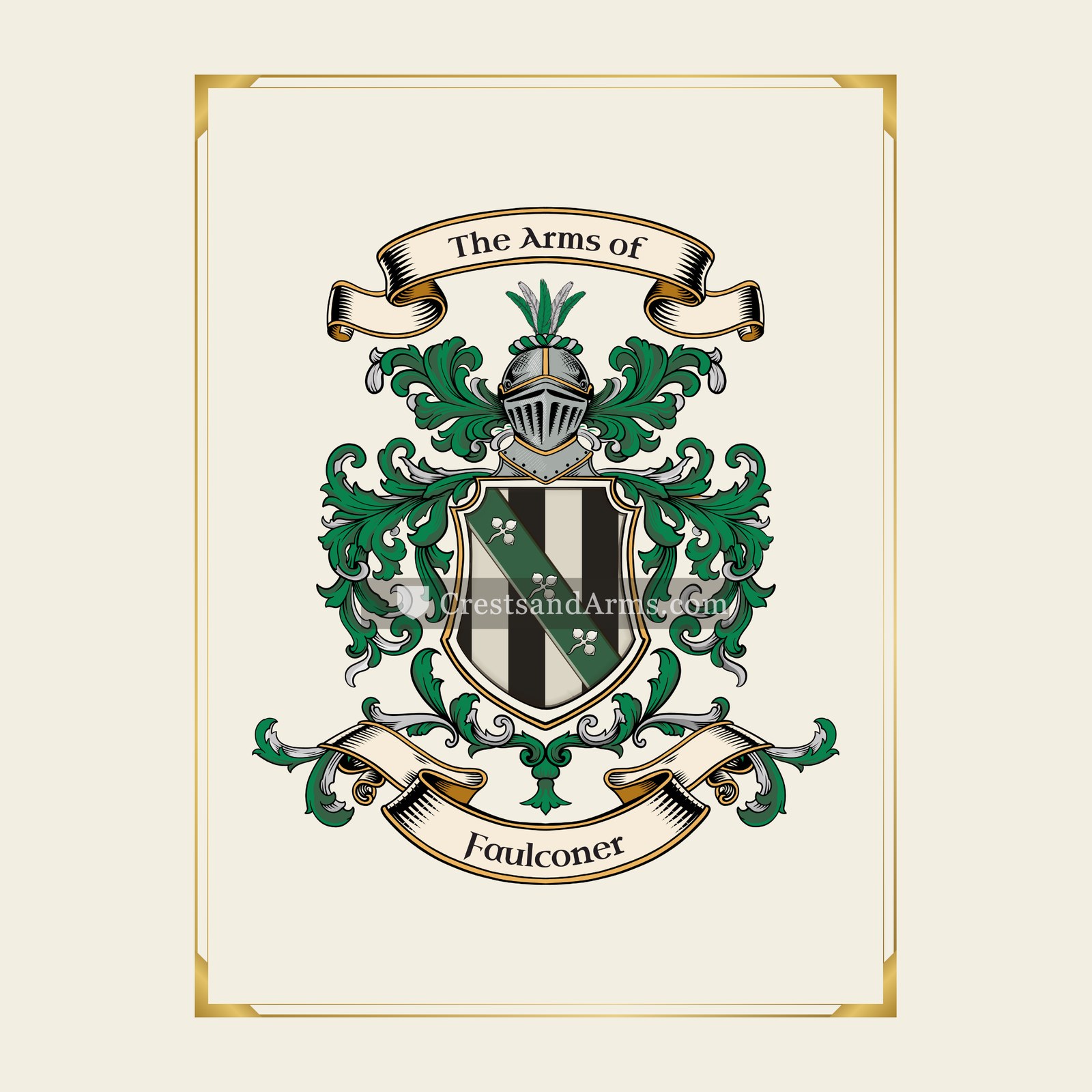 With gold border