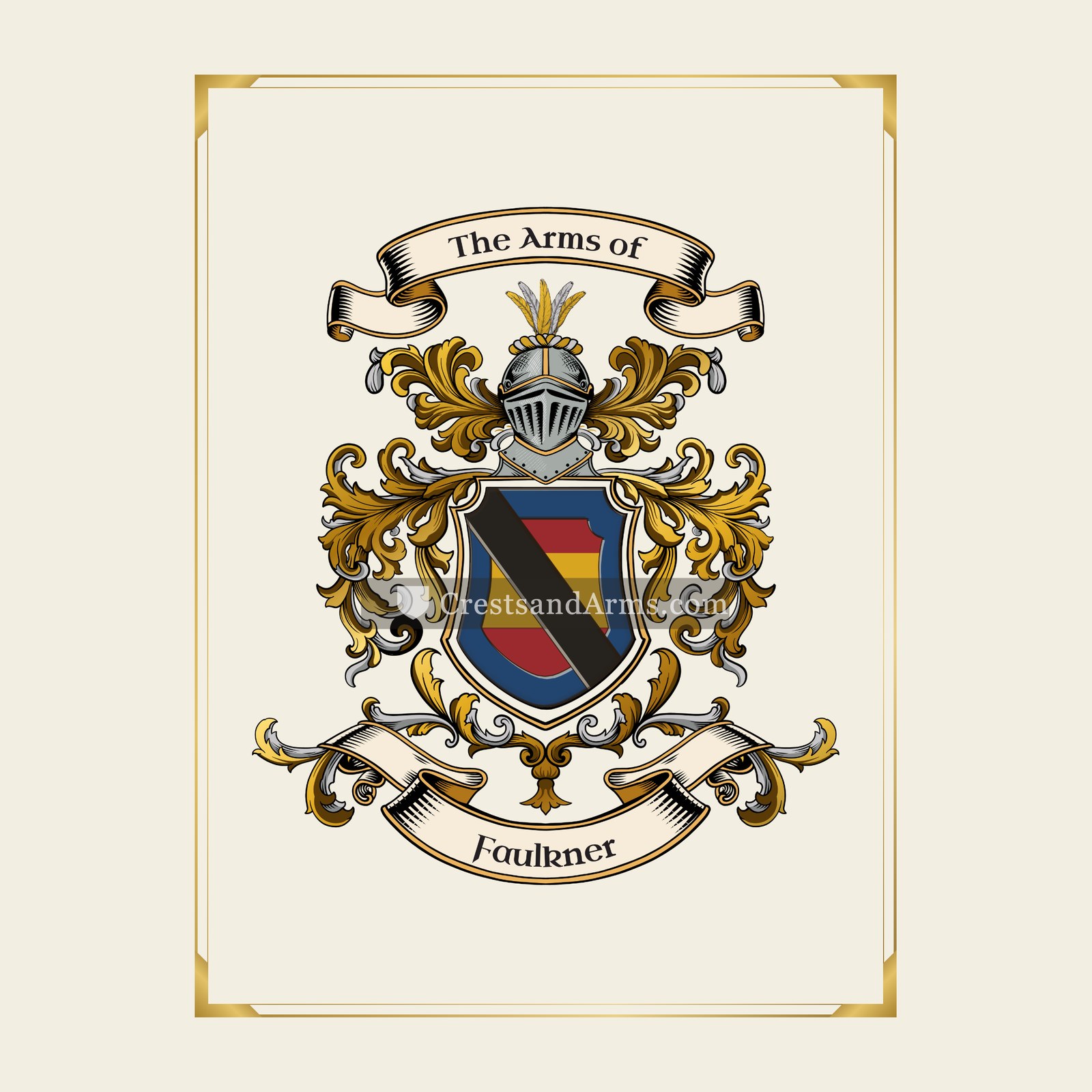 With gold border