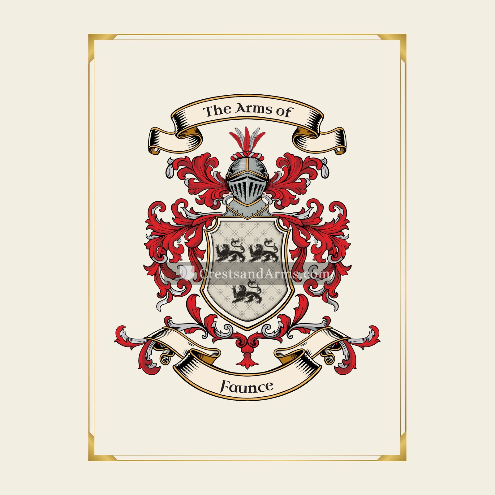 With gold border