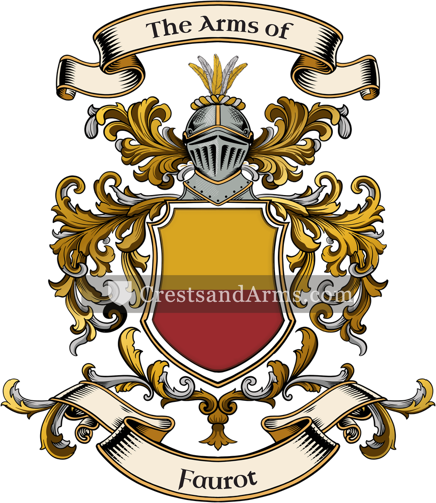The Faurot coat of arms, drawn from the recorded blazon