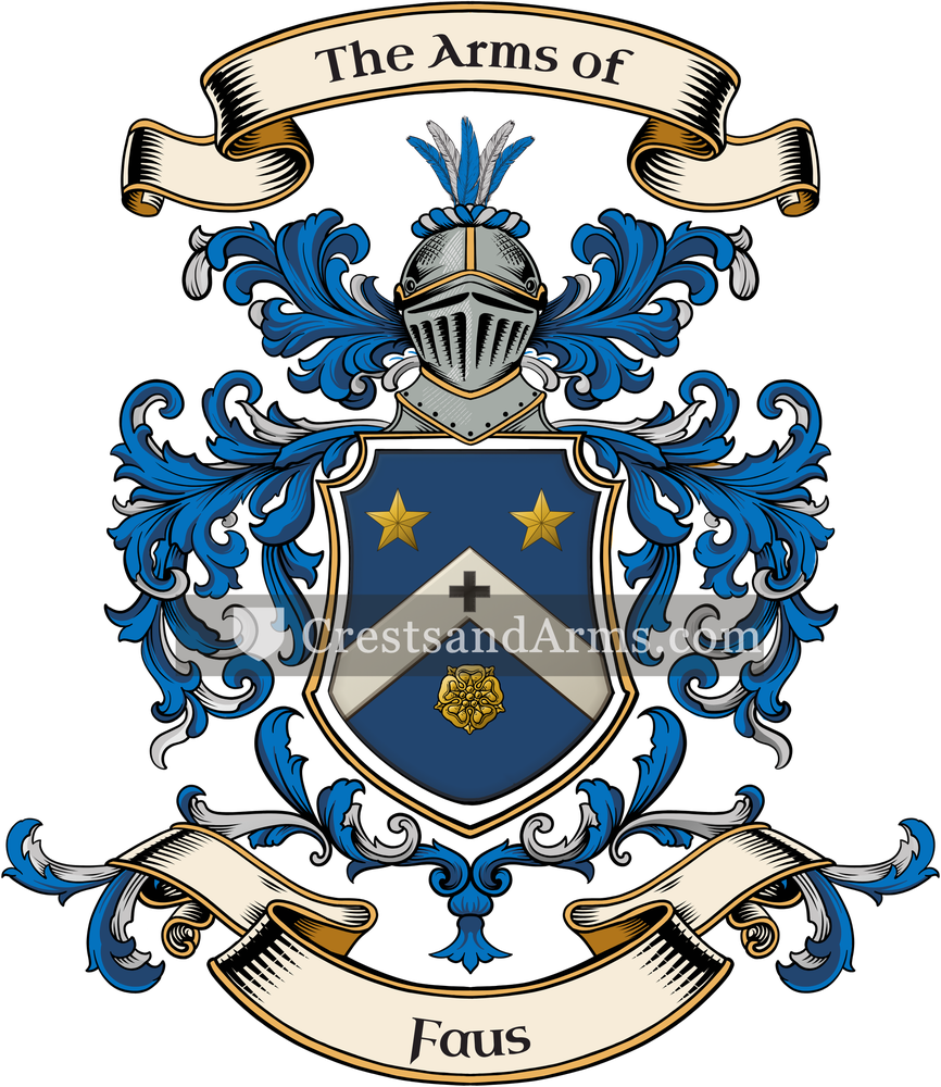 The Faus coat of arms, drawn from the recorded blazon