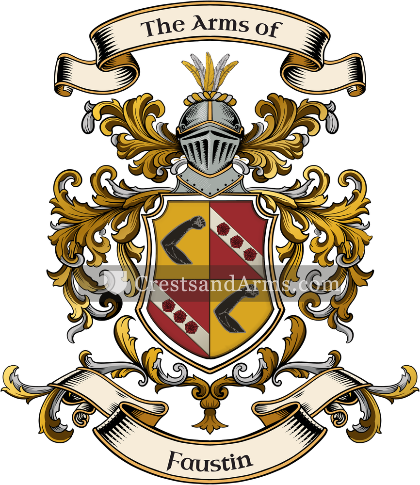 The Faustin coat of arms, drawn from the recorded blazon