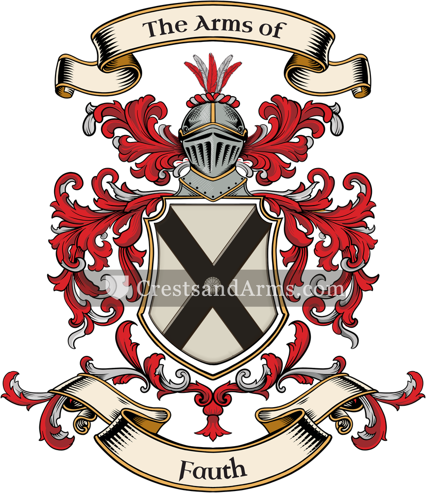 The Fauth coat of arms, drawn from the recorded blazon