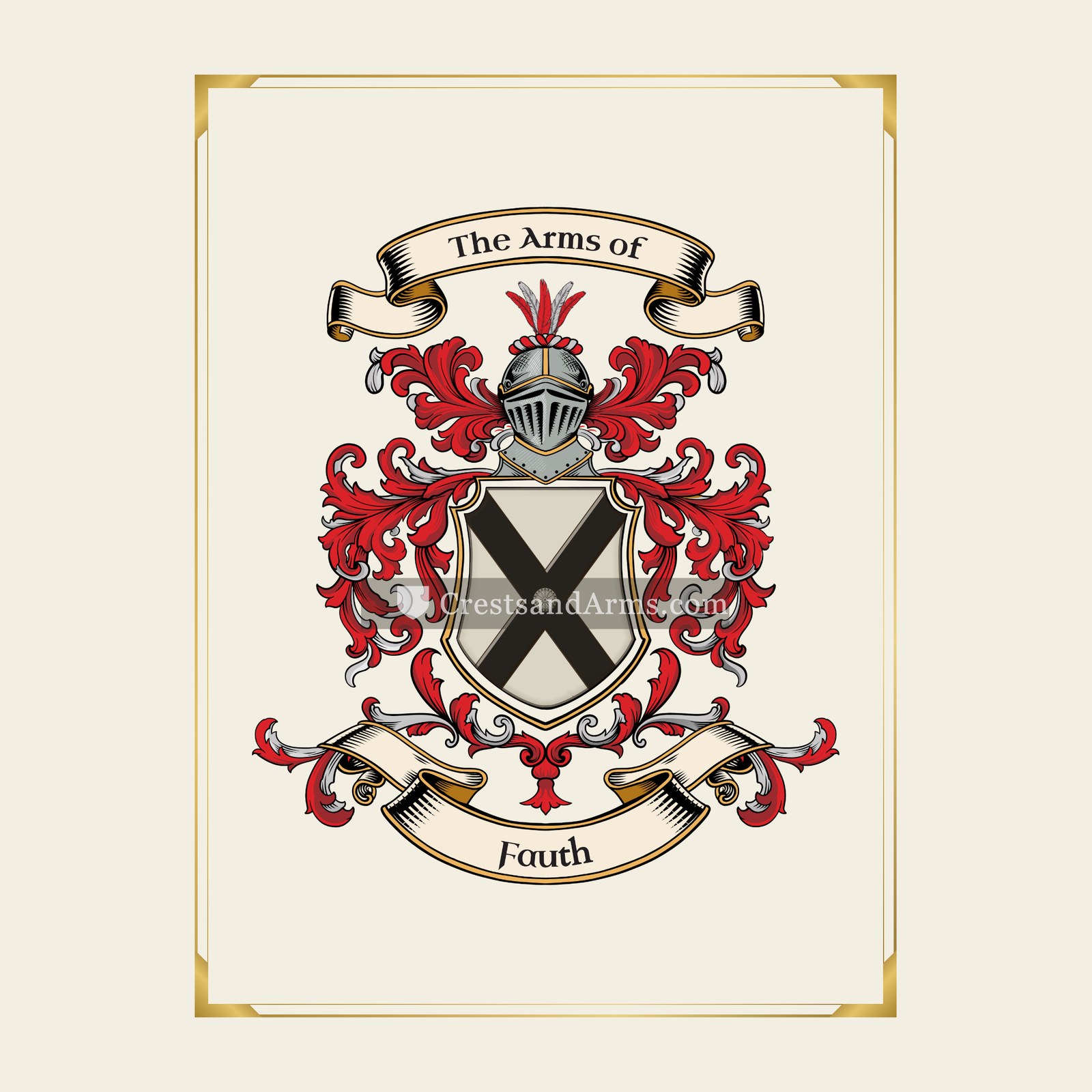 With gold border