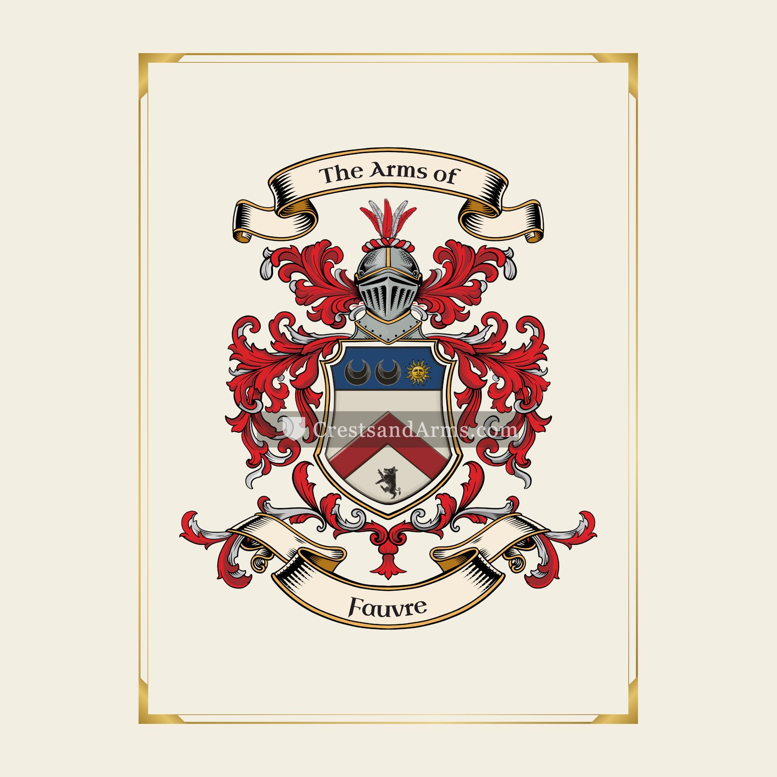 With gold border