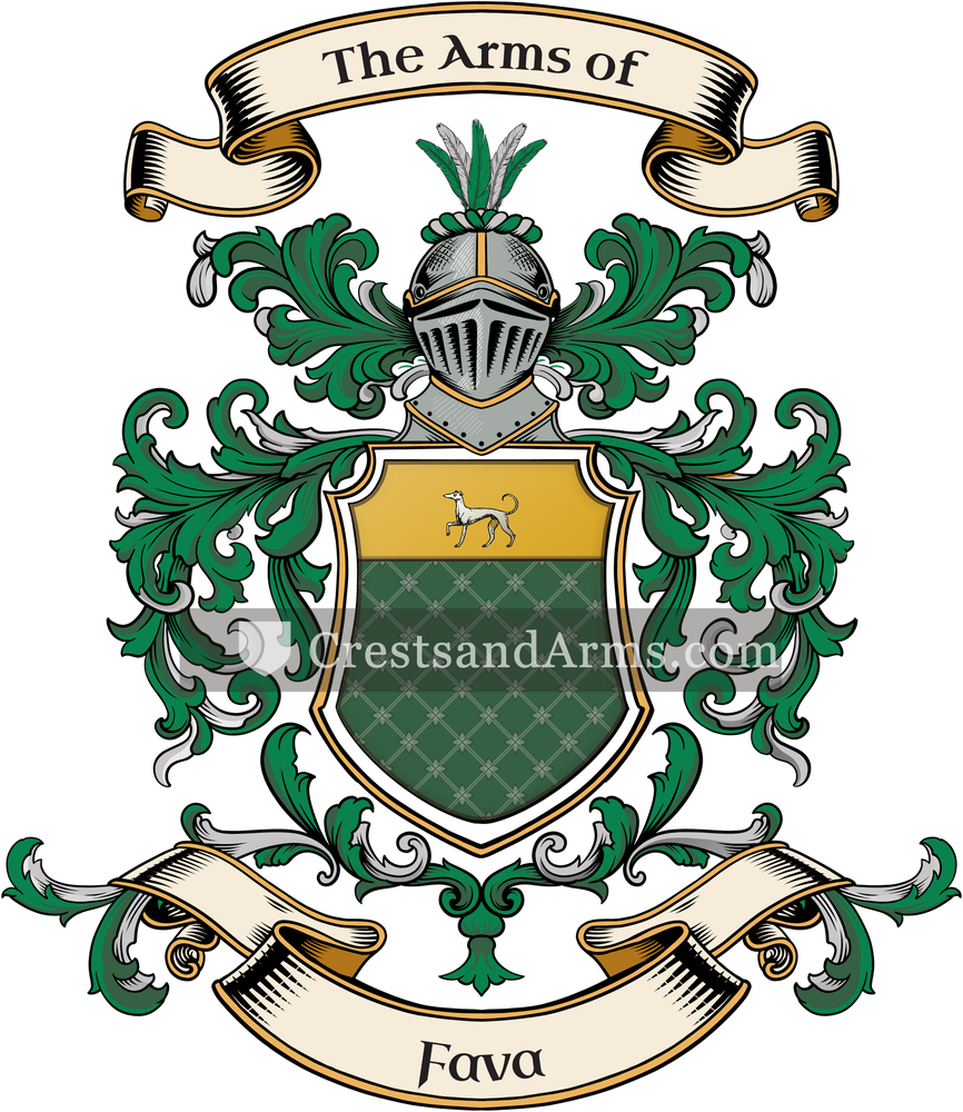 The Fava coat of arms, drawn from the recorded blazon
