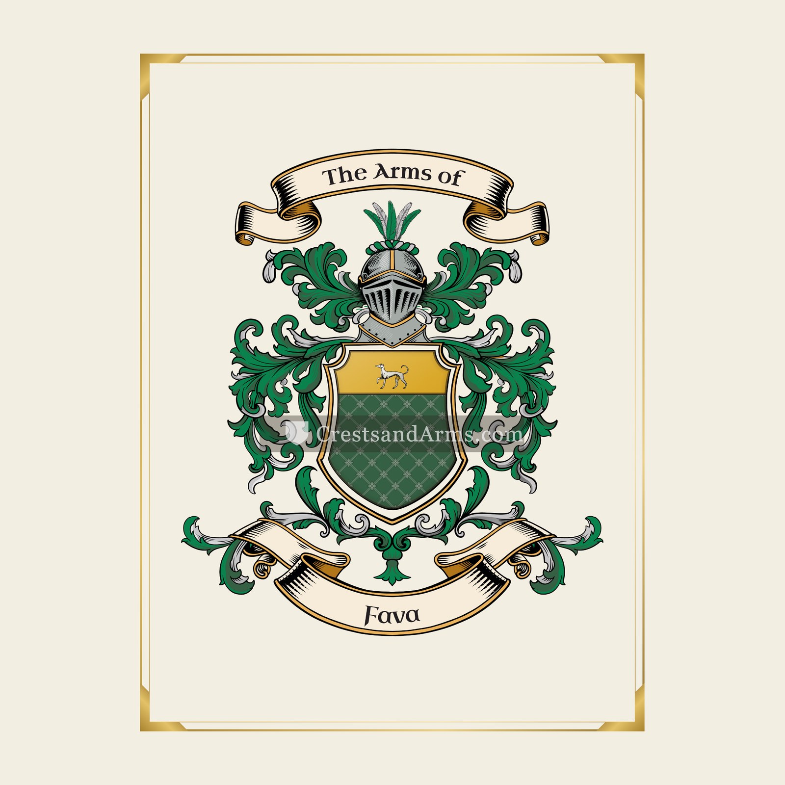 With gold border