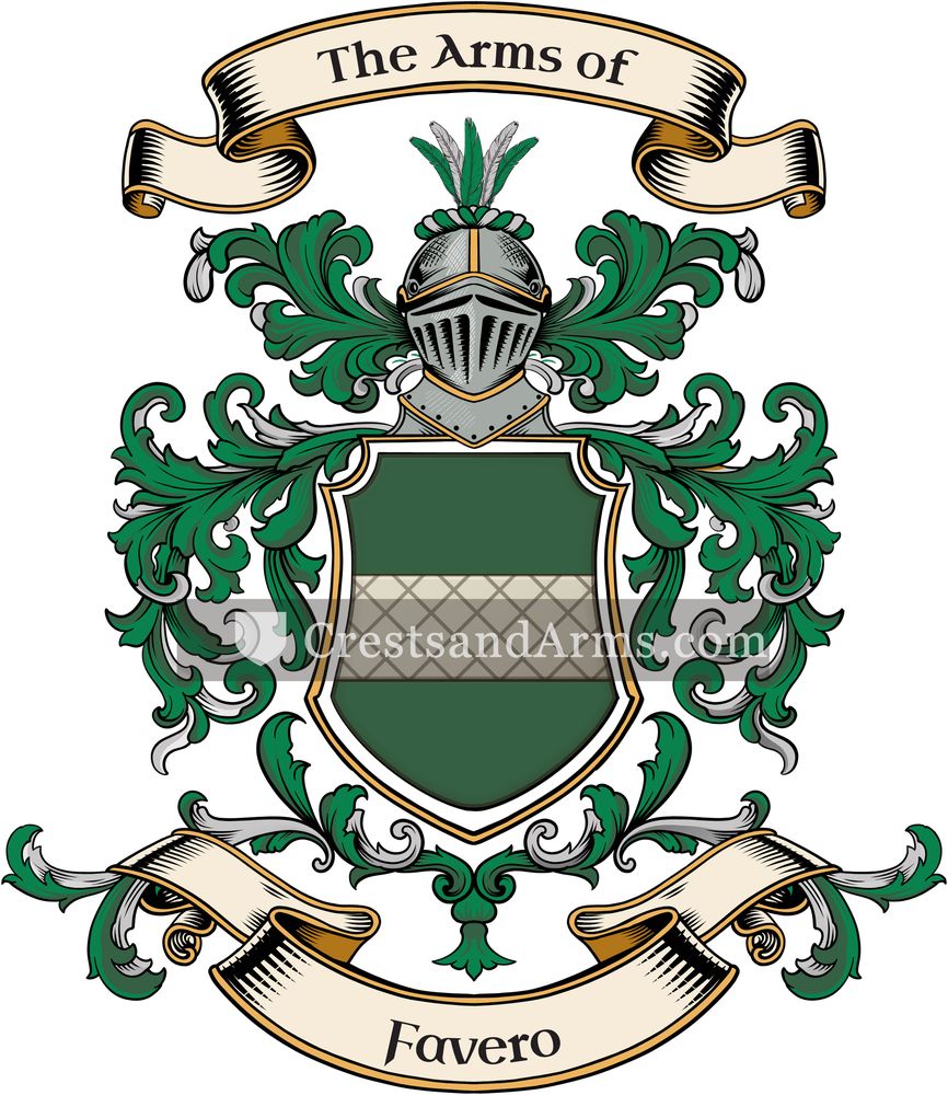 The Favero coat of arms, drawn from the recorded blazon
