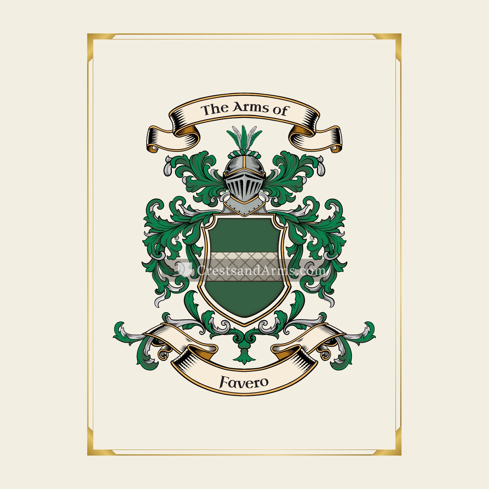 With gold border