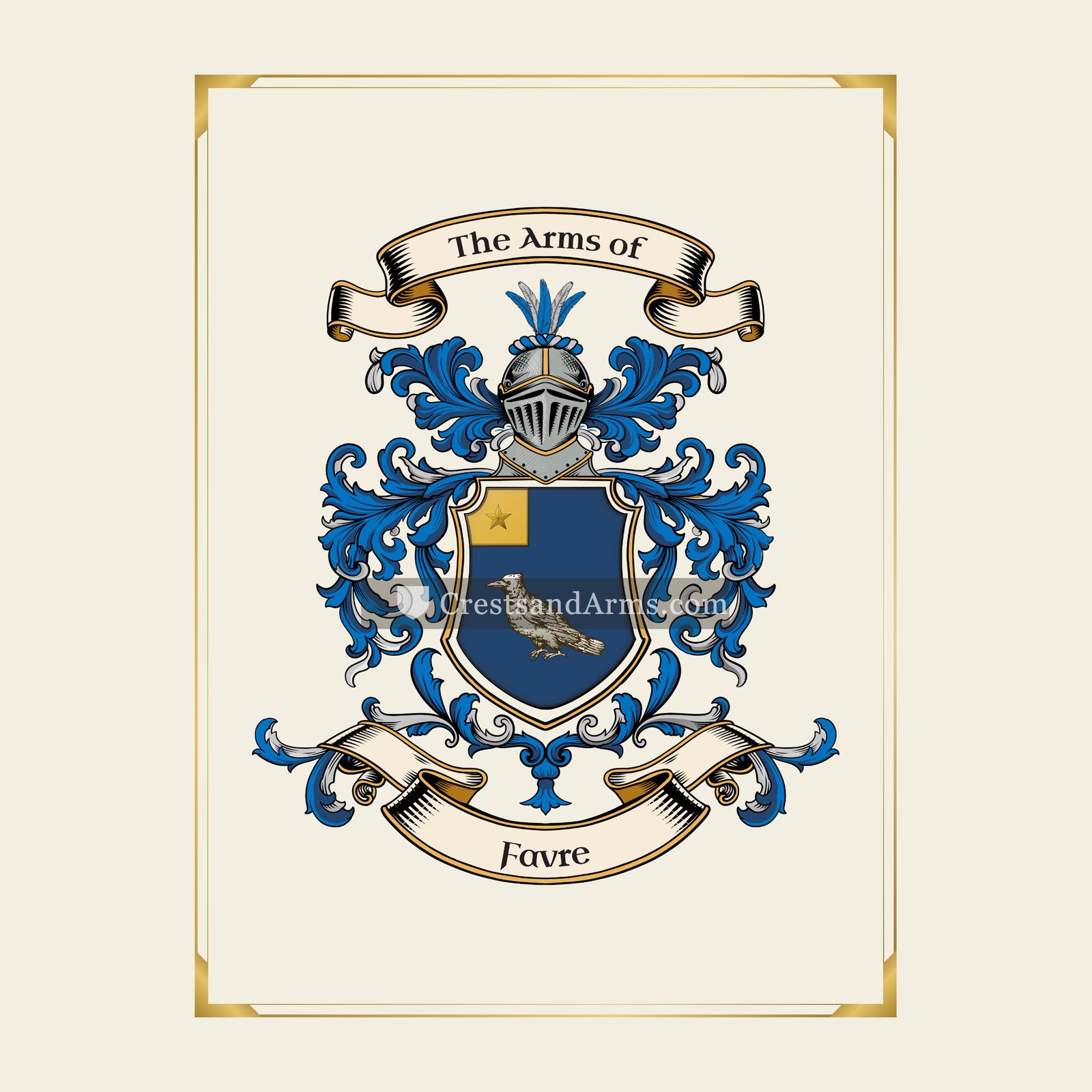 With gold border