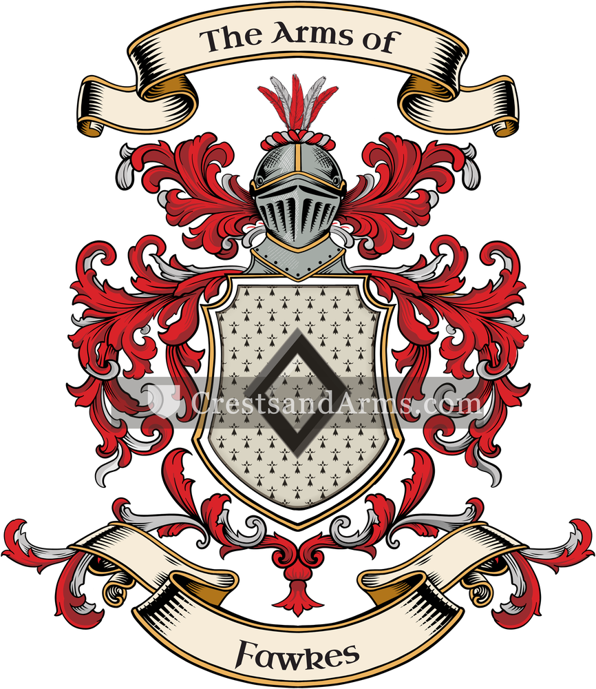 The Fawkes coat of arms, drawn from the recorded blazon