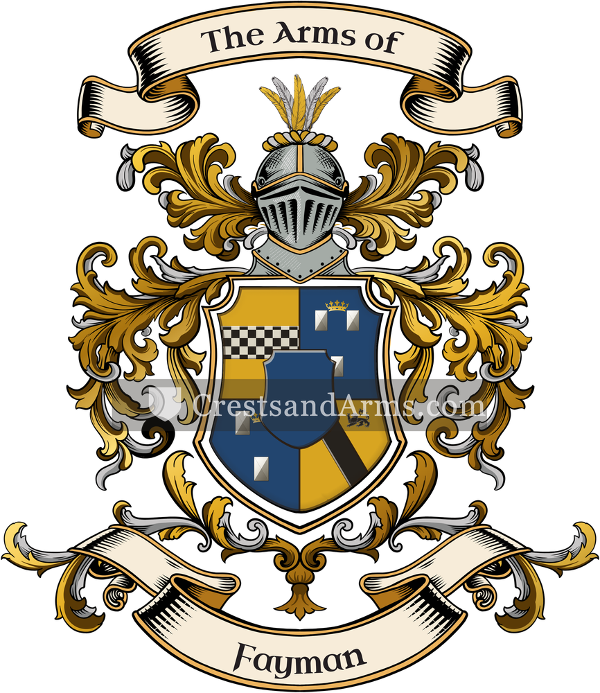The Fayman coat of arms, drawn from the recorded blazon