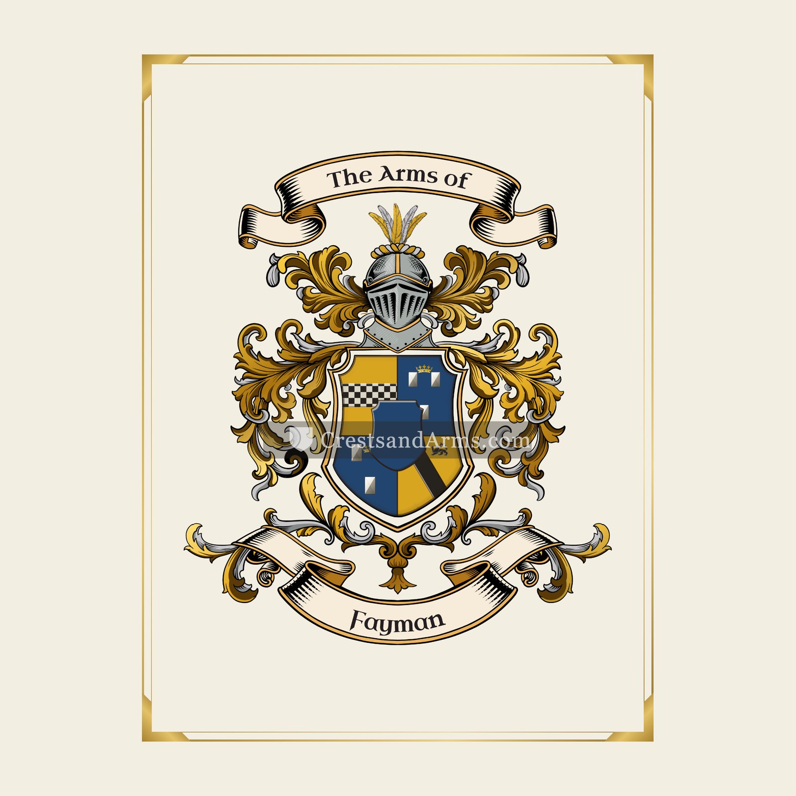 With gold border