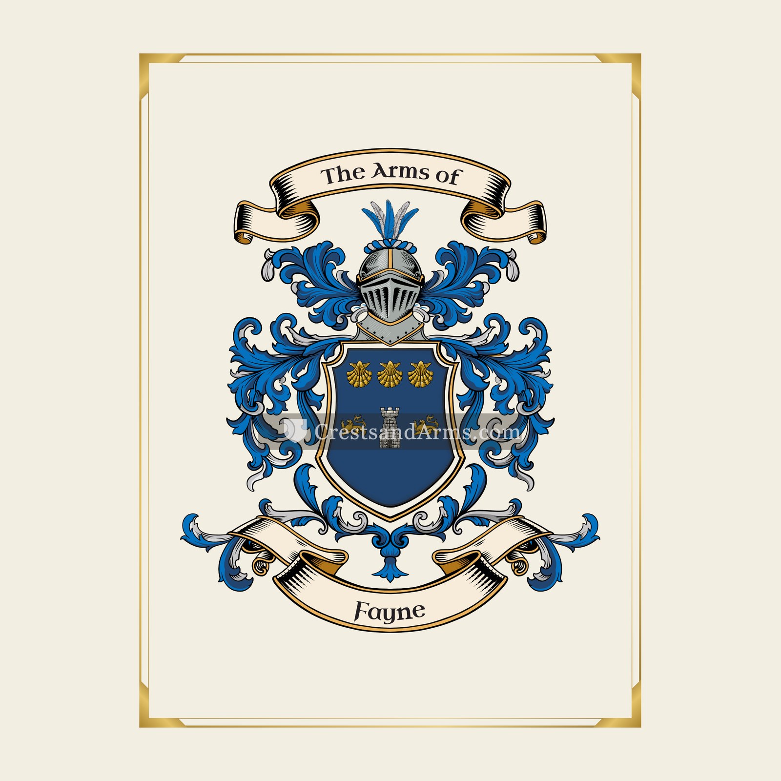 With gold border