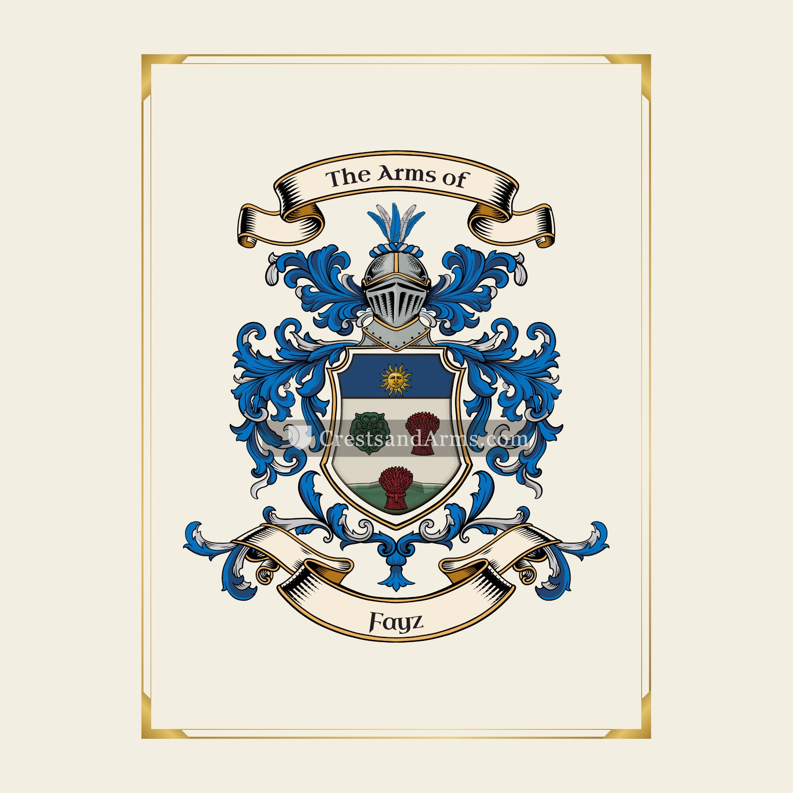 With gold border